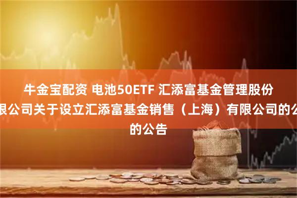 牛金宝配资 电池50ETF 汇添富基金管理股份有限公司关于设立汇添富基金销售（上海）有限公司的公告