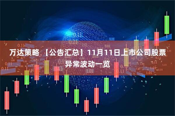 万达策略 【公告汇总】11月11日上市公司股票异常波动一览